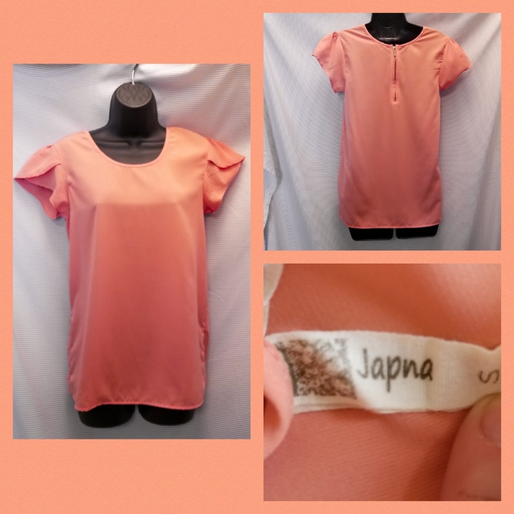 Japna Anthropologie small coral blouse